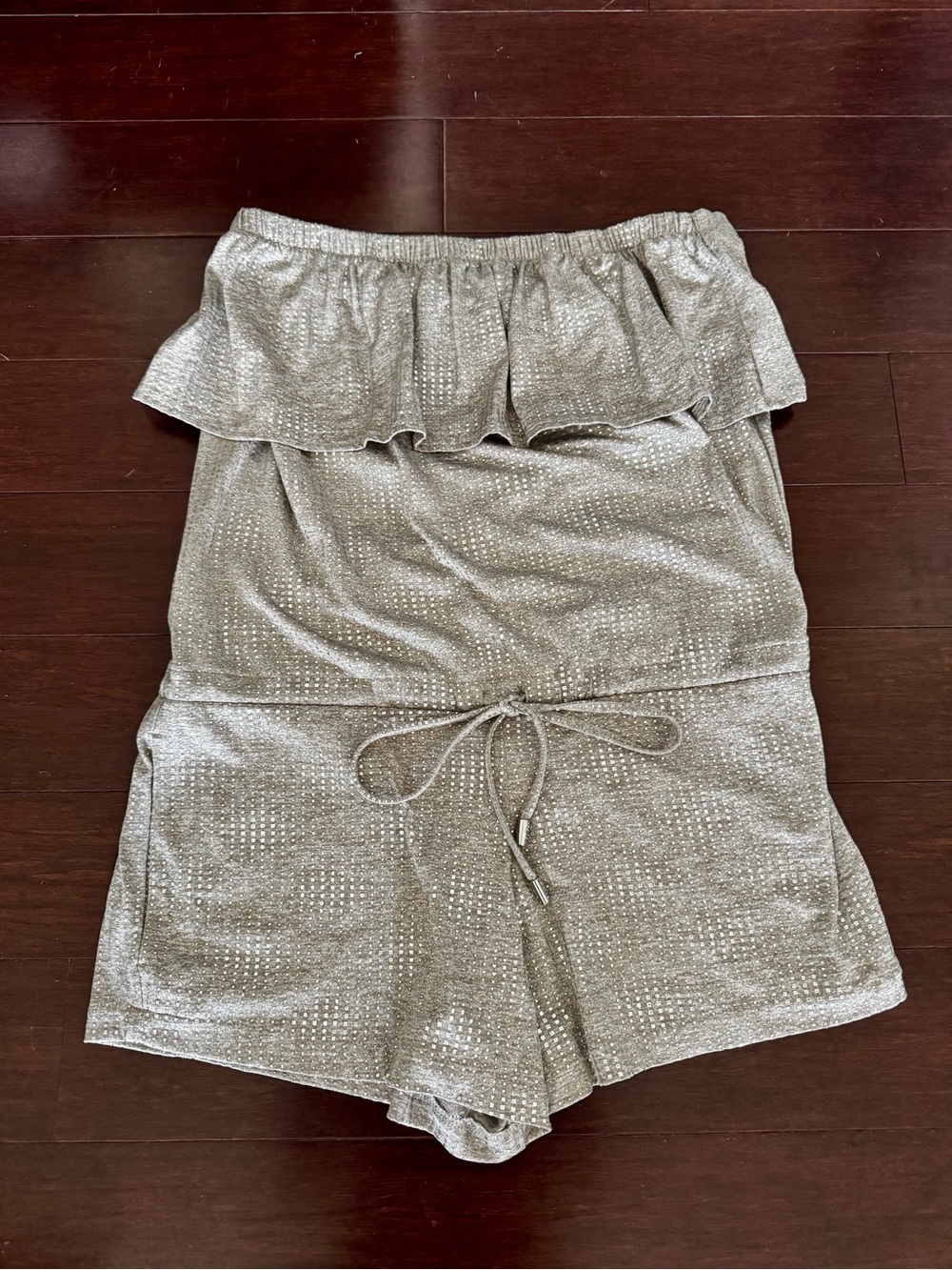 Melissa Odabash Sparkle Strapless Romper in Silver Gray
